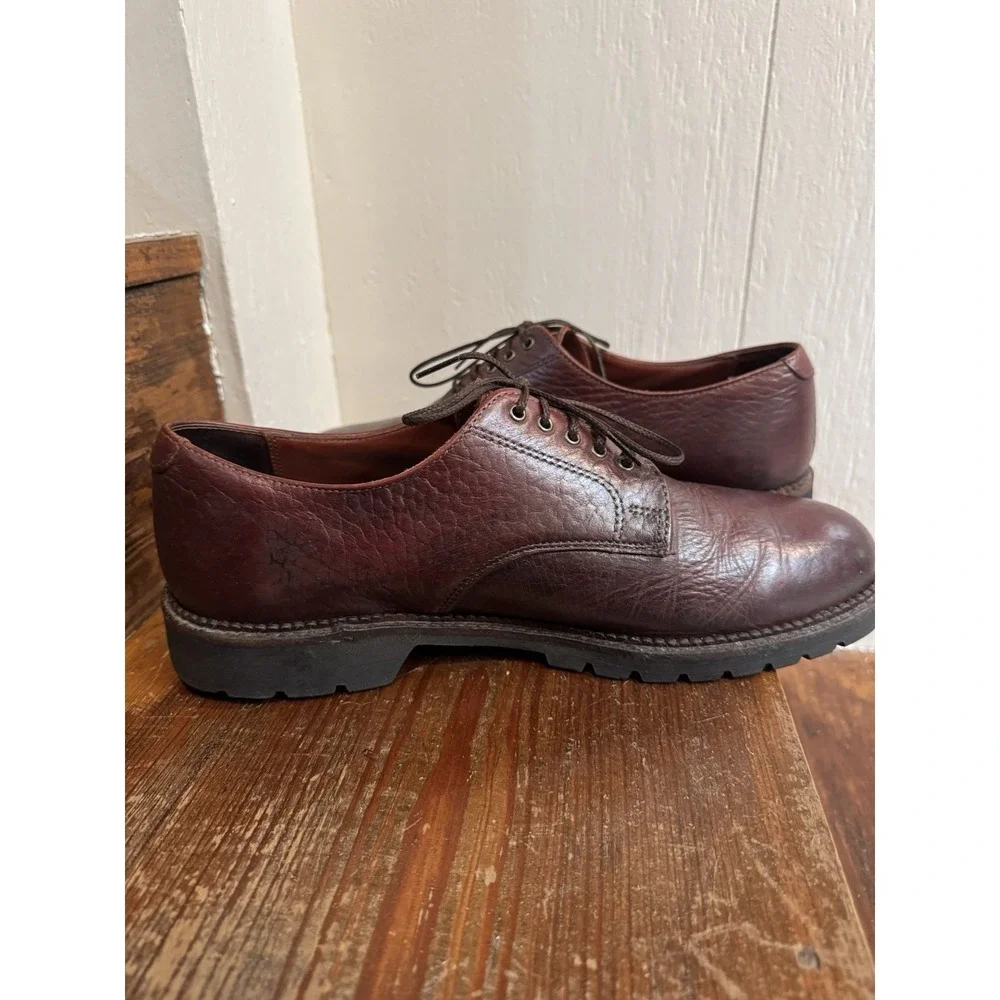 H.S. Trask Gallatin 1001 Bison Leather Derby Shoes Oxblood Brown Sz 11 M USA